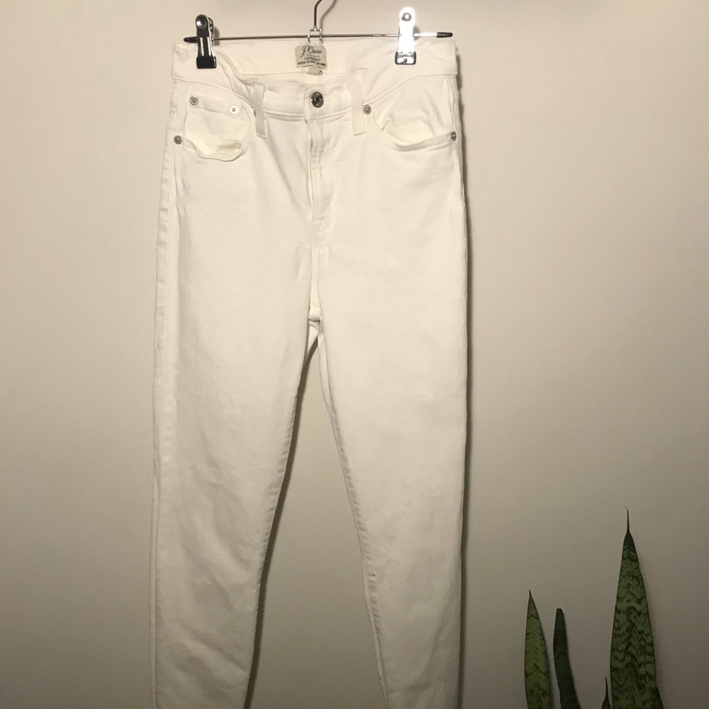 J Crew High Rise Skinny Jeans - White
